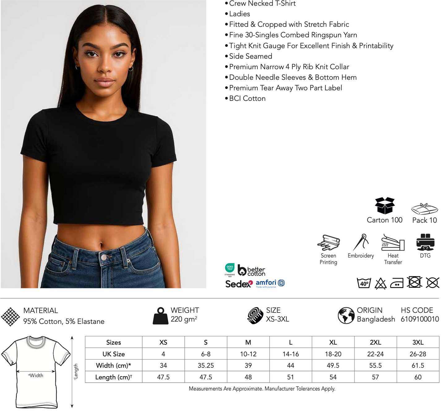 Cropped Fitted T-Shirt