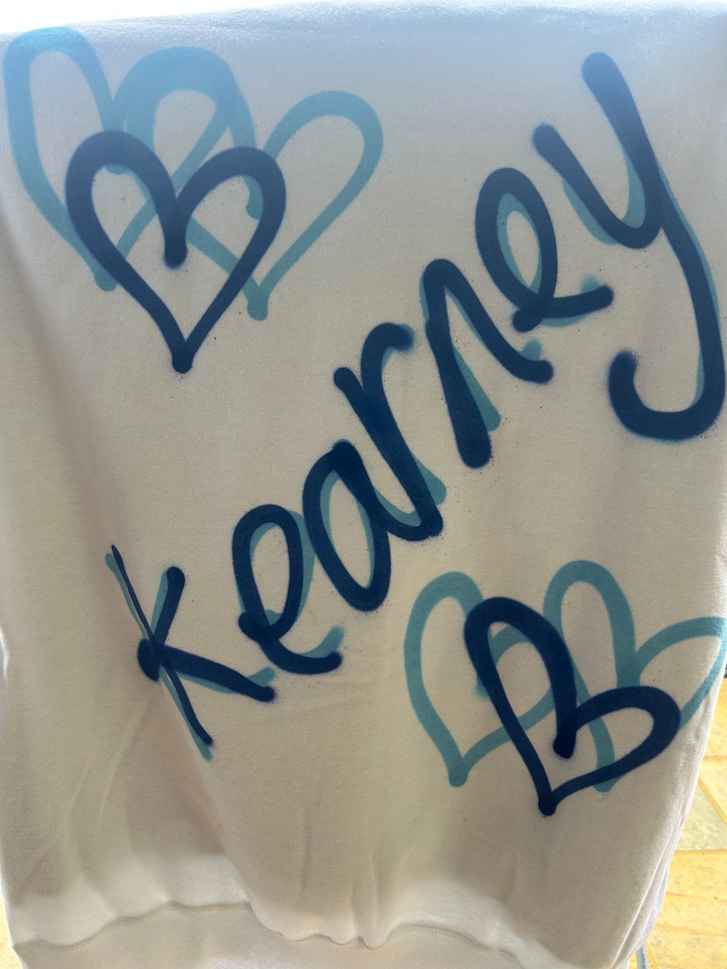 Personal NAME Graffiti Spray Hoodie with Hearts - Various Colours