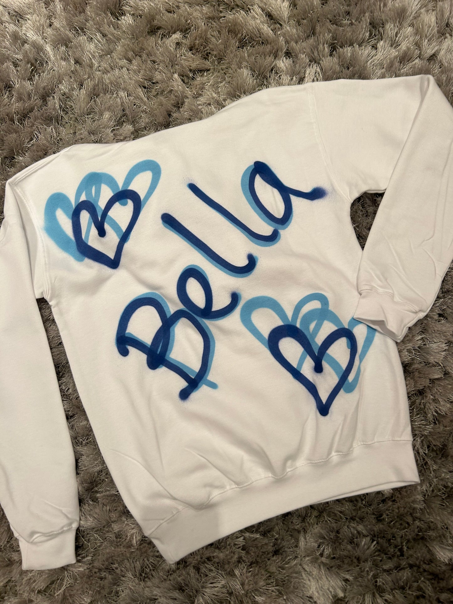 Personal NAME Graffiti Spray Hoodie with Hearts - Various Colours