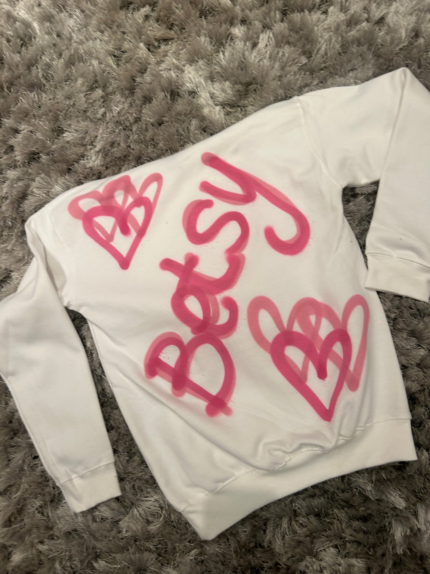 Personal NAME Graffiti Spray Hoodie with Hearts - Various Colours