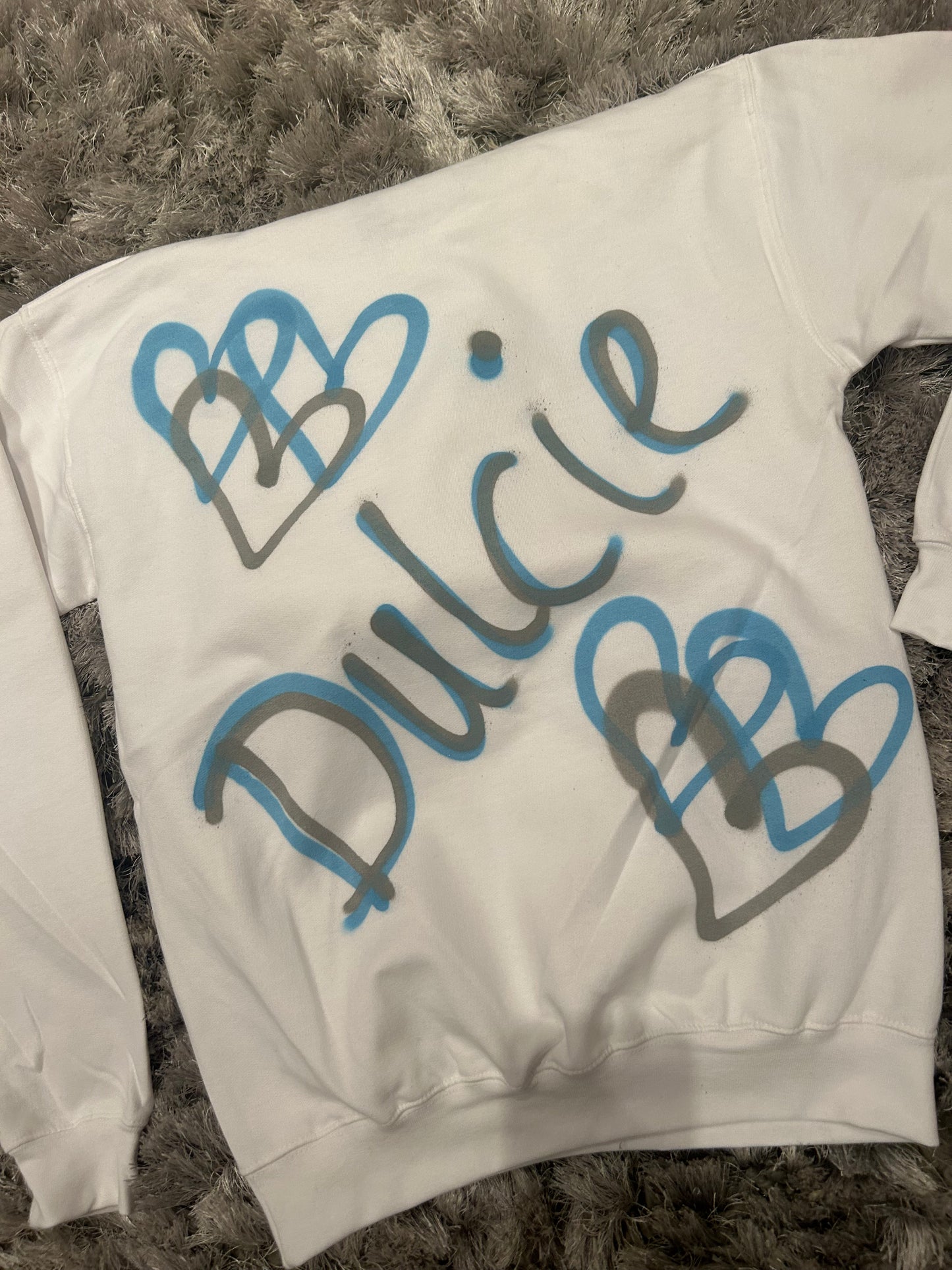 Personal NAME Graffiti Spray Hoodie with Hearts - Various Colours