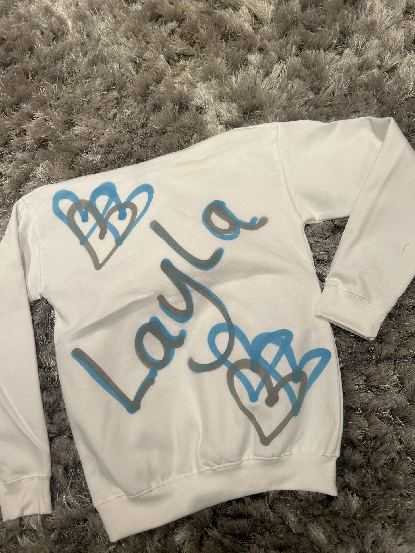 Personal NAME Graffiti Spray Hoodie with Hearts - Various Colours