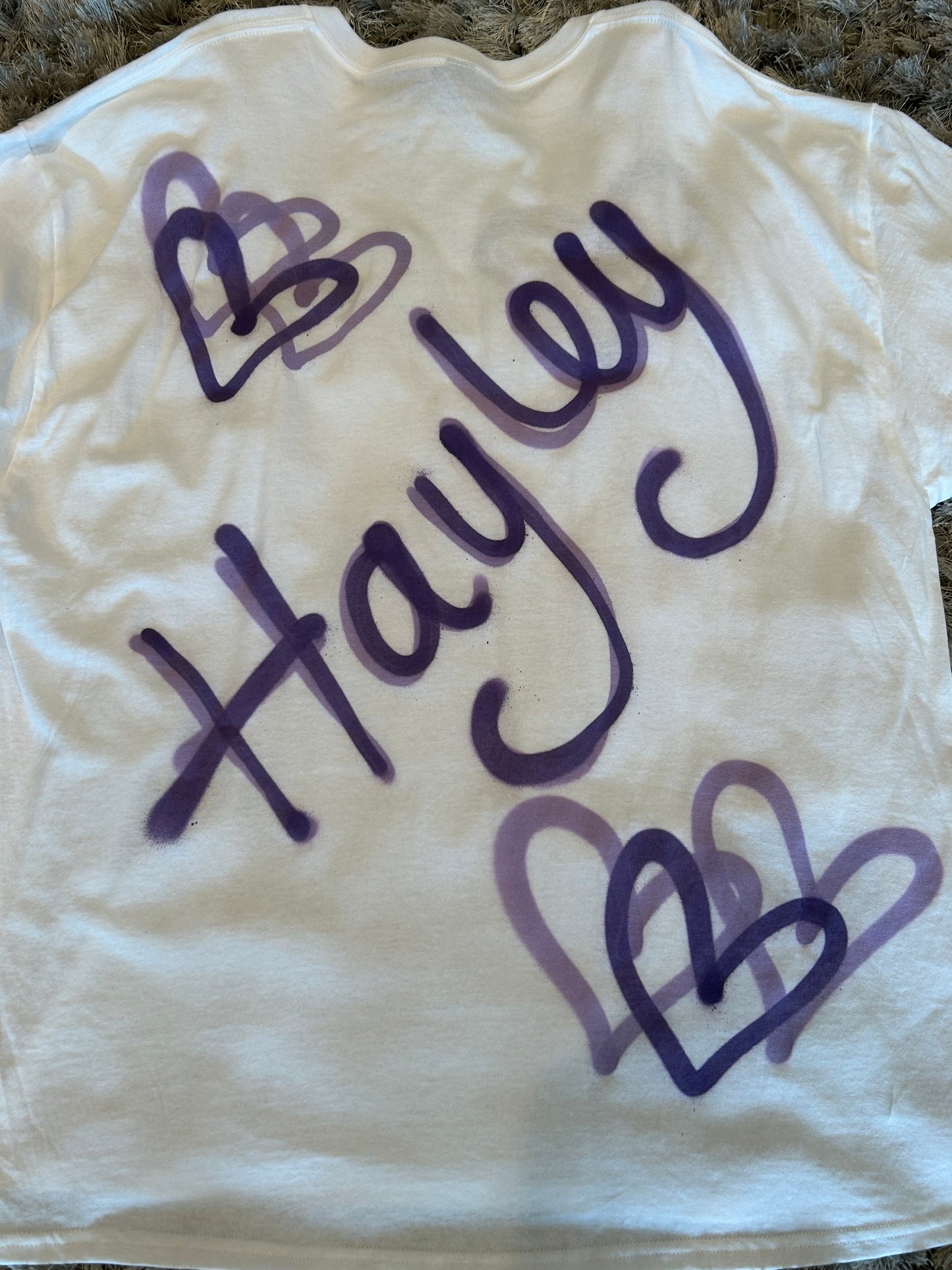 Personal NAME Graffiti Spray Hoodie with Hearts - Various Colours