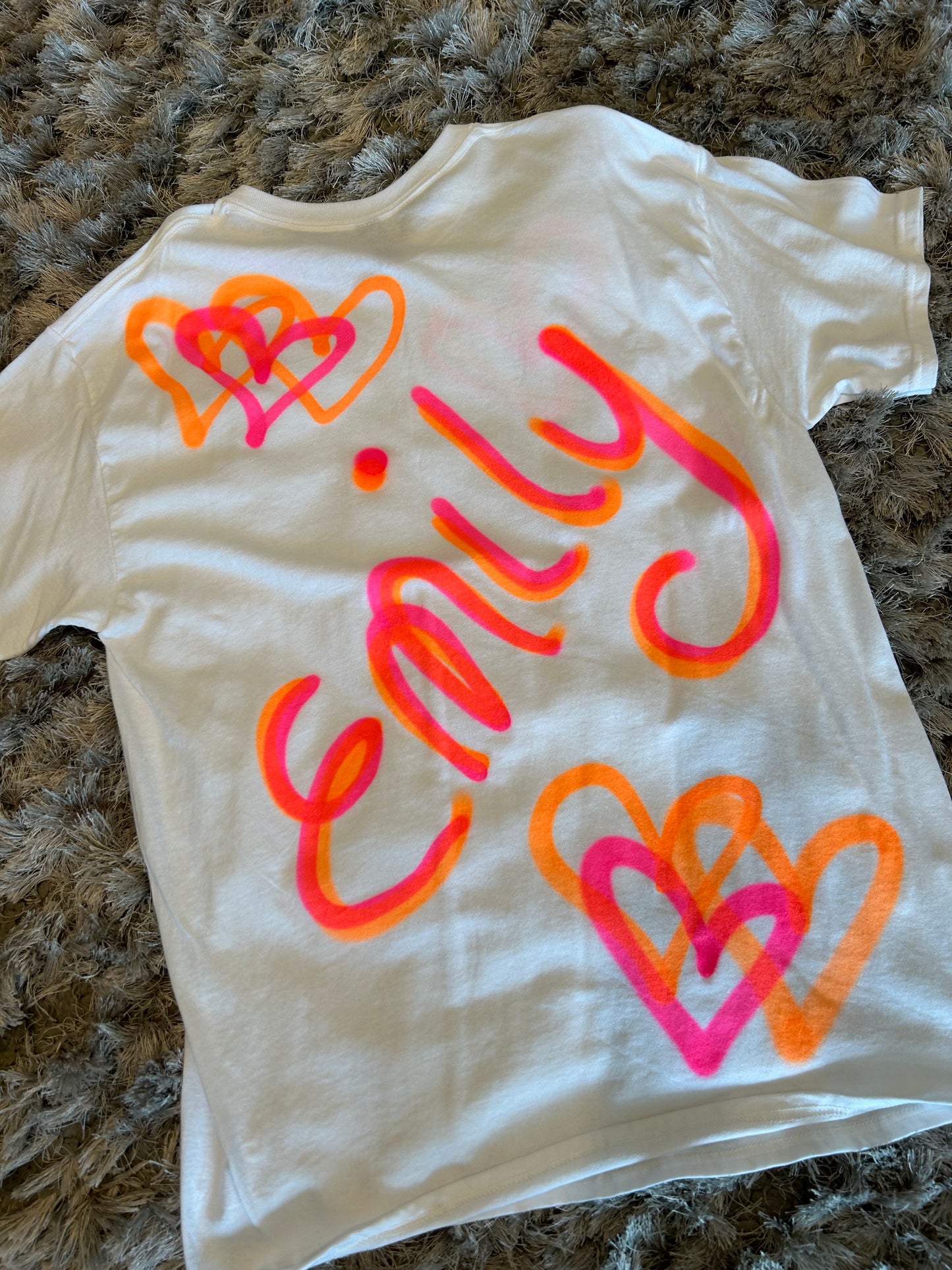 Personal NAME Graffiti Spray Hoodie with Hearts - Various Colours