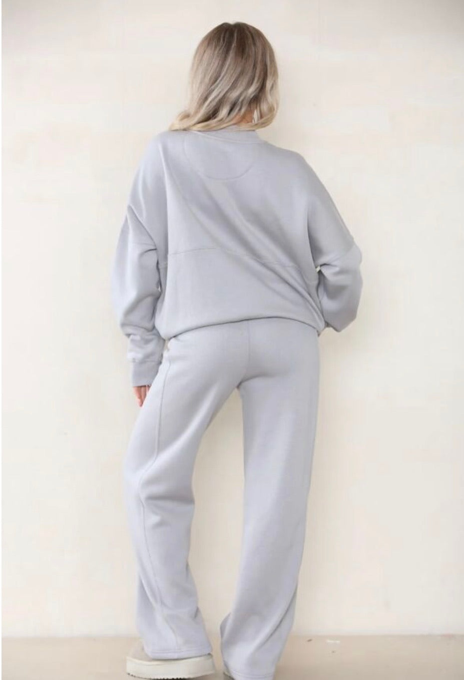 Dove Grey Bomber Co Ord Sweatshirt with Straight Leg Jogger